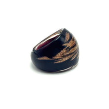 Handmade Glass Acrylic Ring Glimmer of Midnight Infinity Band