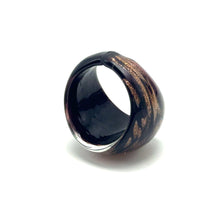 Handmade Glass Acrylic Ring Glimmer of Midnight Infinity Band