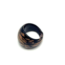 Handmade Glass Acrylic Ring Glimmer of Midnight Infinity Band