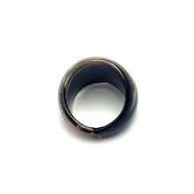 Handmade Glass Acrylic Ring Glimmer of Midnight Infinity Band