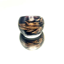 Handmade Glass Acrylic Ring Glimmer of Midnight Infinity Band