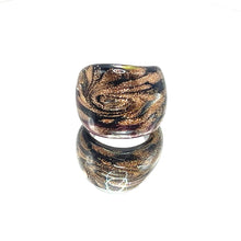Handmade Glass Acrylic Ring Glimmering Midnight Infinity Band