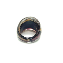 Handmade Glass Acrylic Ring Glimmering Midnight Infinity Band