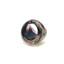 Handmade Glass Acrylic Ring Glimmering Midnight Infinity Band