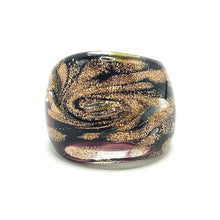 Handmade Glass Acrylic Ring Glimmering Midnight Infinity Band