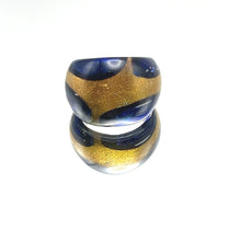 Handmade Glass Acrylic Ring Glittery Bold Infinity Band