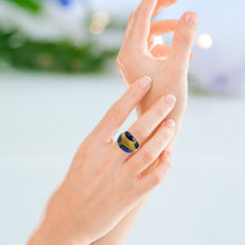 Handmade Glass Acrylic Ring Glittery Bold Infinity Band