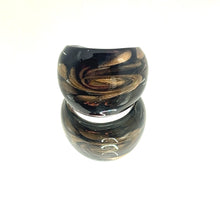 Handmade Glass Acrylic Ring Golden Accents Noir  Infinity Band