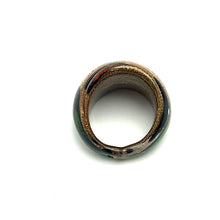 Handmade Glass Acrylic Ring Golden Autumn Citrus Foliage Infinity Band