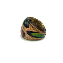 Handmade Glass Acrylic Ring Golden Autumn Citrus Foliage Infinity Band