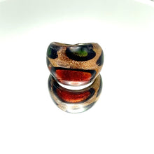 Handmade Glass Acrylic Ring Golden Autumn Citrus Foliage Infinity Band