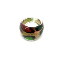 Handmade Glass Acrylic Ring Golden Autumn Foliage Citrus Infinity Band