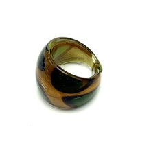 Handmade Glass Acrylic Ring Golden Blossom Meadow's Infinity Band