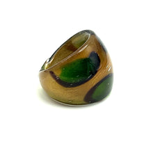 Handmade Glass Acrylic Ring Golden Blossom Meadow's Infinity Band