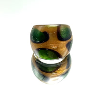 Handmade Glass Acrylic Ring Golden Blossom Meadow's Infinity Band