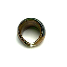 Handmade Glass Acrylic Ring Golden Blossom Meadow's Infinity Band