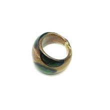 Handmade Glass Acrylic Ring Golden Blossom of Meadow Infinity Band