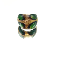 Handmade Glass Acrylic Ring Golden Blossom of Meadow Infinity Band