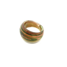 Handmade Glass Acrylic Ring Golden Celestial Verdant Infinity Band