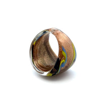 Handmade Glass Acrylic Ring Golden Chromatic's Arabesque Infinity Band