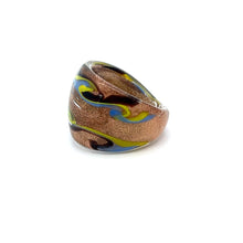 Handmade Glass Acrylic Ring Golden Chromatic's Arabesque Infinity Band