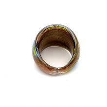 Handmade Glass Acrylic Ring Golden Chromatic's Arabesque Infinity Band