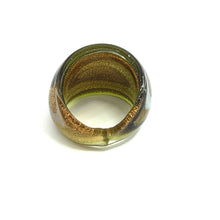 Handmade Glass Acrylic Ring Golden Galaxy Monochrome Infinity Band