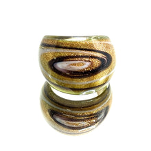 Handmade Glass Acrylic Ring Golden Galaxy Monochrome Infinity Band
