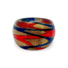 Handmade Glass Acrylic Ring Golden Harmony Chromatic  Infinity Band