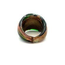 Handmade Glass Acrylic Ring Golden Meadow Blossoming Infinity Band