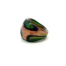 Handmade Glass Acrylic Ring Golden Meadow Blossoming Infinity Band