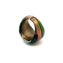 Handmade Glass Acrylic Ring Golden Meadow Blossoming Infinity Band