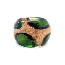 Handmade Glass Acrylic Ring Golden Meadow Blossoming Infinity Band