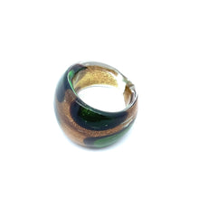 Handmade Glass Acrylic Ring Golden Meadow's Bloom Infinity Band