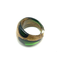 Handmade Glass Acrylic Ring Golden Meadow's Blossom Infinity Band