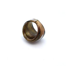 Handmade Glass Acrylic Ring Golden Monochrome Chic Panda Infinity Band