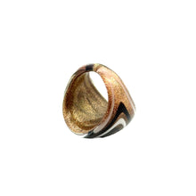 Handmade Glass Acrylic Ring Golden Monochrome Radiance Infinity Band