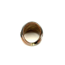 Handmade Glass Acrylic Ring Golden Monochrome Radiance Infinity Band
