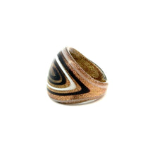 Handmade Glass Acrylic Ring Golden Monochrome Radiance Infinity Band