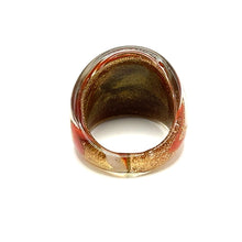 Handmade Glass Acrylic Ring Golden Nebula Brilliance Infinity Band