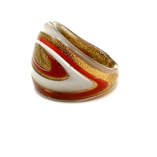 Handmade Glass Acrylic Ring Golden Nebula Brilliance Infinity Band