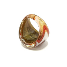 Handmade Glass Acrylic Ring Golden Nebula Brilliance Infinity Band