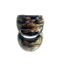 Handmade Glass Acrylic Ring Golden Obsidian Infinity Band
