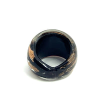 Handmade Glass Acrylic Ring Golden Obsidian Infinity Band