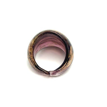 Handmade Glass Acrylic Ring Golden Orchid Radiance Infinity Band