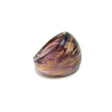 Handmade Glass Acrylic Ring Golden Orchid Radiance Infinity Band
