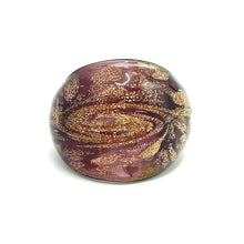 Handmade Glass Acrylic Ring Golden Orchid's Radiance Infinity Band