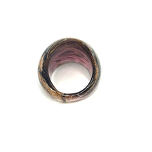 Handmade Glass Acrylic Ring Golden Orchid's Radiance Infinity Band