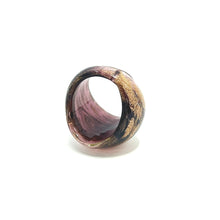 Handmade Glass Acrylic Ring Golden Orchid's Radiance Infinity Band