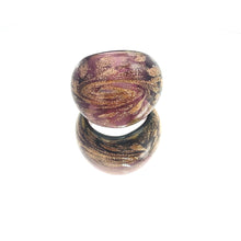 Handmade Glass Acrylic Ring Golden Orchid's Radiance Infinity Band